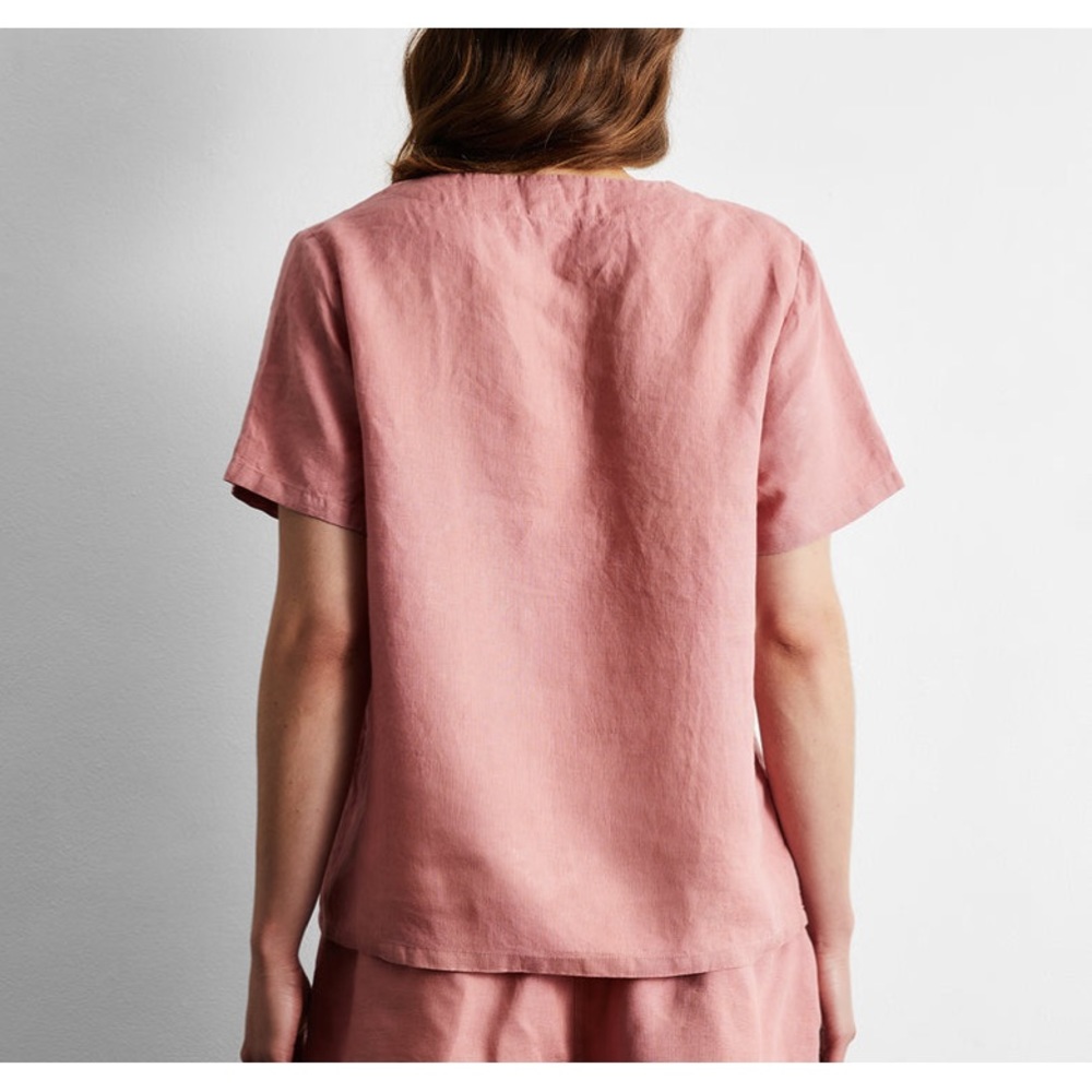 Bed Threads L Linen V Neck Top - Picture 4 of 14